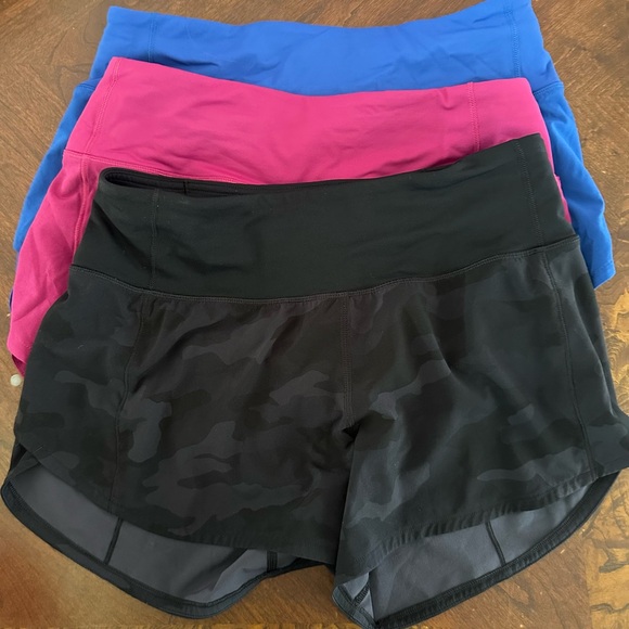 3 pair Lululemon 4” Speed up shorts size 4 - Picture 1 of 7